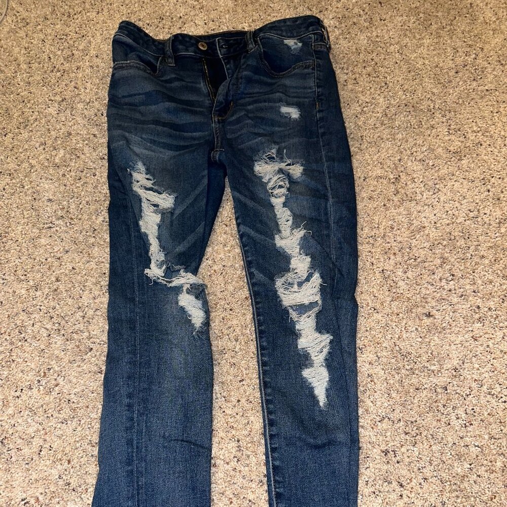 Distressed Next Level Stretch Super HI Rise Jeggings